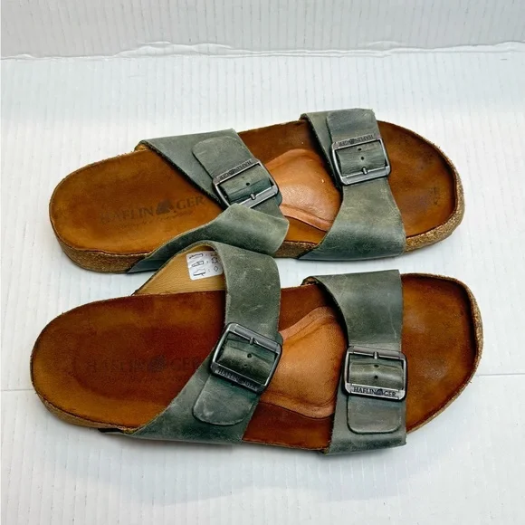 Haflinger Green Suede Double Strap Sandals EU 41 - Picture 3 of 7